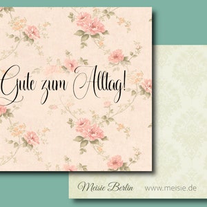 Alles Gute zum Alltag ! Carte postale * Meisie Berlin * Carte routière * Blümchen