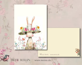 Frohe Ostern! Osterkarte * Ostern * Osterhase * Hasendame