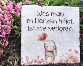 Kleiner Grabstein Grabschmuck Italienischer Marmor mit Poesie