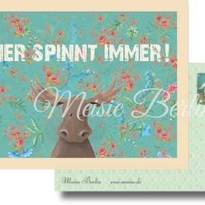 One spins always - Cartolina di Meisie Berlin * Wisdom of Life * Moose * Flower Pattern
