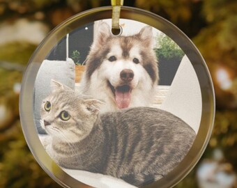 Custom Photo Pet Christmas Ornament, Personalized Dog Gift