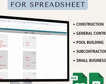 Google-spreadsheetsjabloon voor winst en verlies bouwbedrijf (digitale download)