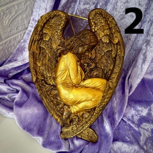 Angel wooden religious decor, three colors, many sizes, free delivery