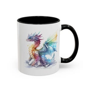 Crystal Dragon Whimsical Mug - Fantasy Coffee Cup, Magical Tea Mug, Mythical Creature Drinkware, Unique Kitchen Decor, Dragon Lover Gift