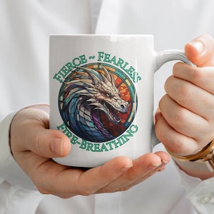 Dragon Ceramic Mug Fun Dragon Mug Gift For Fantasy Fans Dragon Lovers Gift Birthday Gift Christmas Gift Tabletop RPG Lovers Gift
