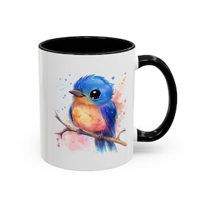 Colorful Bird Accent Coffee Mug, Nature Gift, Bird Lover&#39;s Mug, Cute Mug for Coffee, birdwatcher Gift, Birthday Gift