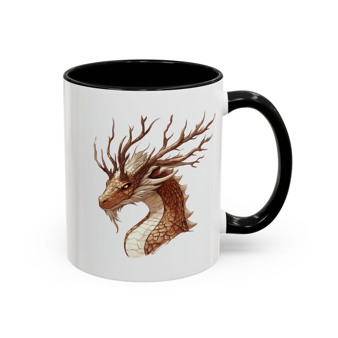 Dragon Coffee Mug, Mystical Forest Mug, Fantasy Drinkware, Magical ...