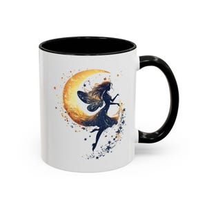 Enchanted Moon Fairy Coffee Mug, Whimsical Gift, Celestial Drinkware, Magical Decor, Coffee Lover&#39;s Delight, Celestial Cosmic Fairy Mug
