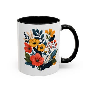 Vintage Style Floral Coffee Mug - Elegant Tea Cup, Garden Theme Drinkware, Retro Kitchen Decor, Unique Gift for Her, Floral Print Coffee Mug