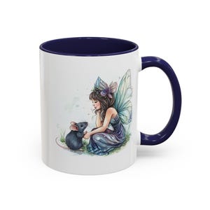 Enchanting Fairy and Mouse Coffee Mug, Magical Gift for Fairy Lovers, Whimsical Tea Cup, Fantasy Decor, Perfect for Birthdays and Holidays