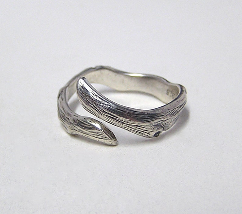 Woodland Silver Forest ring, solid sterling silver .925 ring size 5 to 12 image 1