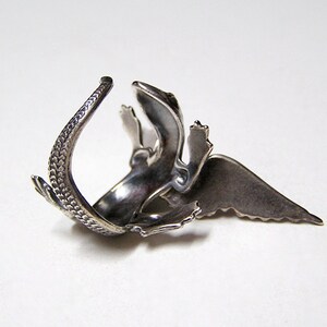 Dragon Ring in Sterling Silver .925, dragon body wrap around finger image 5