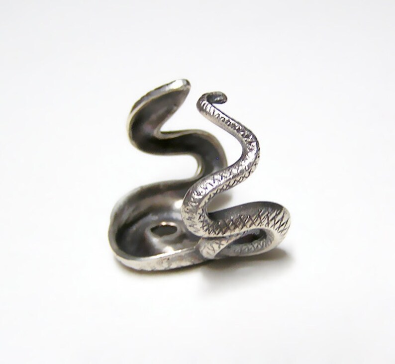 Silver SNAKE RING, coils wrap around finger .925 image 4