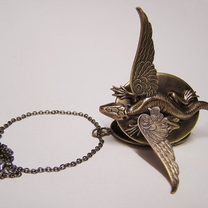 Dragon Locket with 22 inch Chain Necklace Pendant image 4