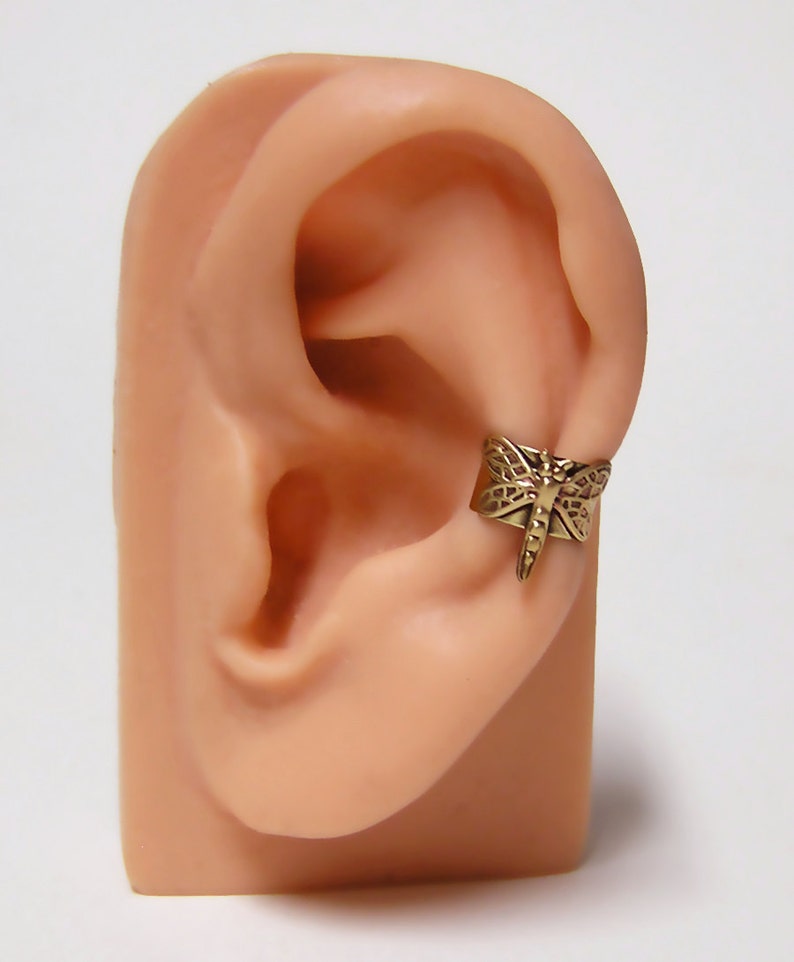 tiny Woodland Dragonfly Ear Cuff image 1