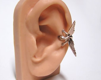 Bronze Dragon Ear Cuff, dragon body wrap around ear (br)