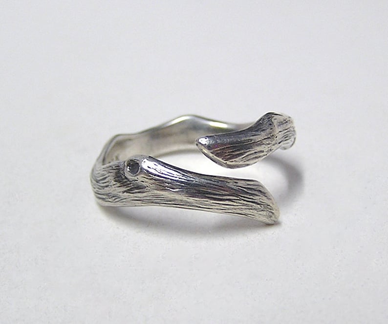 Woodland Silver Forest ring, solid sterling silver .925 ring size 5 to 12 image 2