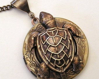 Water Turtle Locket necklace