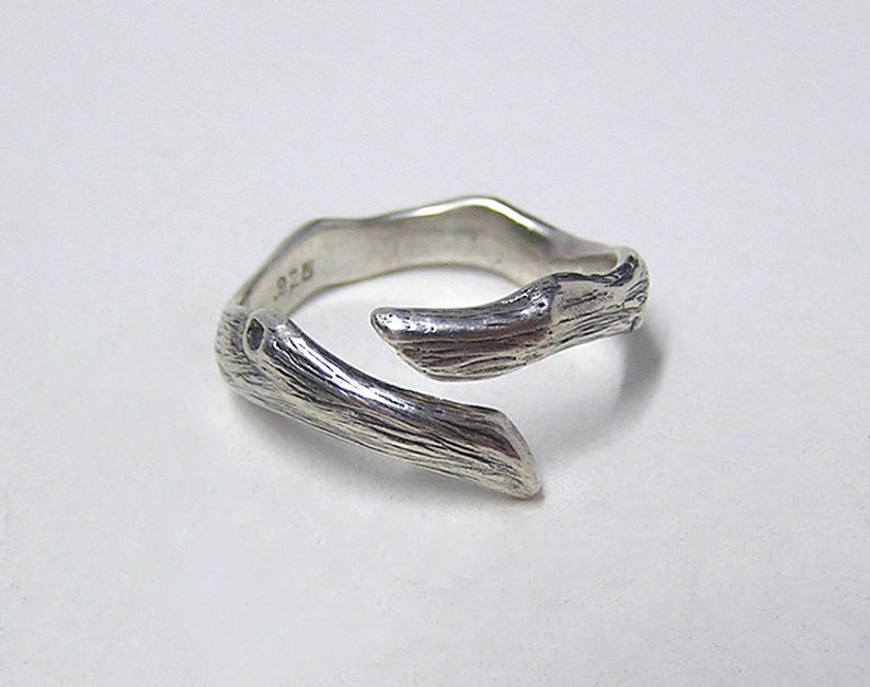 Woodland Silver Forest ring, solid sterling silver .925 ring size 5 to 12 image 4
