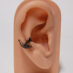 Raven Ear Cuff, bird wings wrap around ear (br)