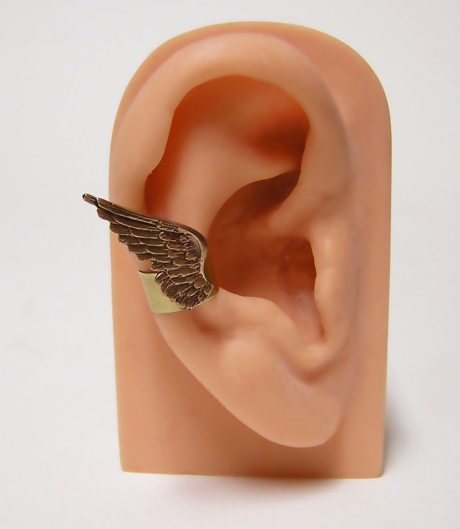 Tiny Angel Feather Wings Ear Cuff right Ear Etsy Canada