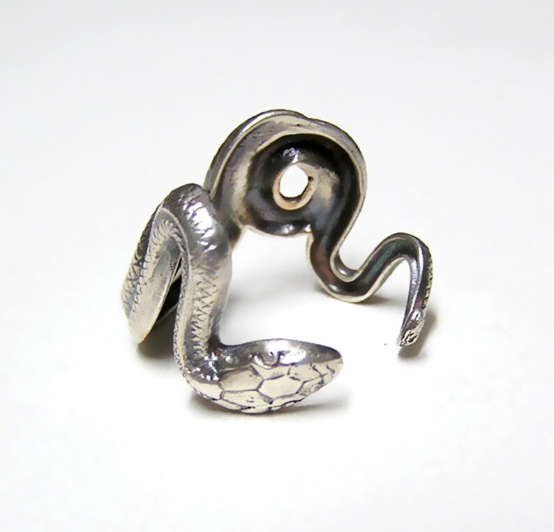 Silver SNAKE RING, coils wrap around finger .925 image 5