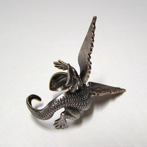 Dragon Ring in Sterling Silver .925, dragon body wrap around finger image 4