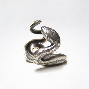 Silver SNAKE RING, coils wrap around finger .925 image 3