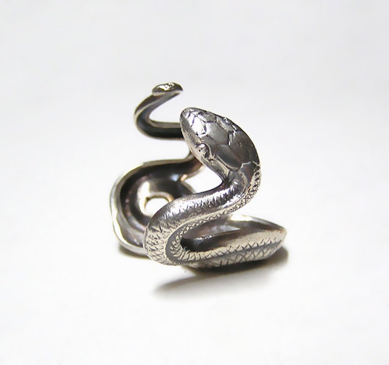 Silver SNAKE RING, coils wrap around finger .925 image 3