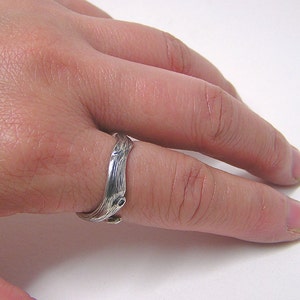 Woodland Silver Forest ring, solid sterling silver .925 ring size 5 to 12 image 5