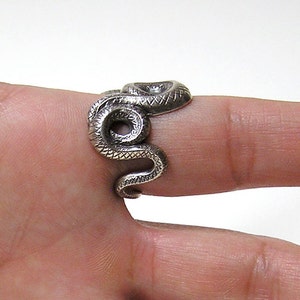 Silver SNAKE RING, coils wrap around finger .925 image 2