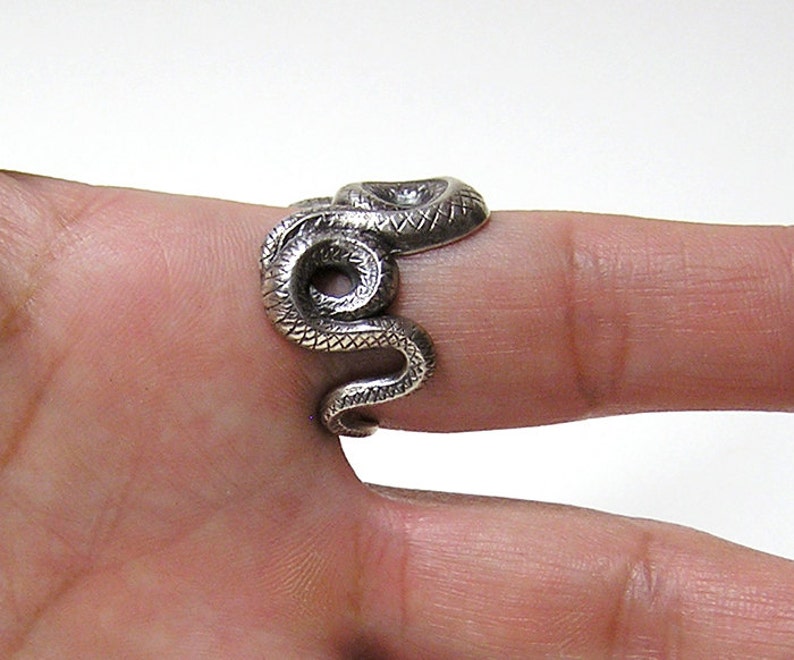 Silver SERPENT SNAKE RING coils wrap around finger .925 | Etsy