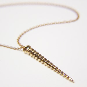 Unicorn Horn Necklace Pendant, dangles freely on a 20" inch chain (br)