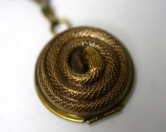 Little Coiled SNAKE LOCKET, Necklace Pendant