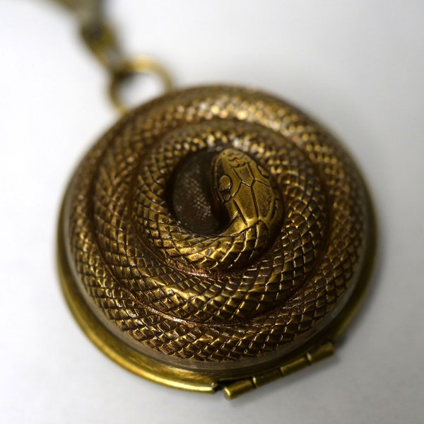 Little Coiled SNAKE LOCKET, Necklace Pendant