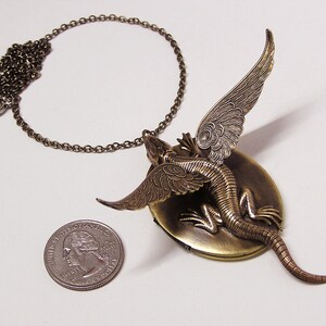 Dragon Locket with 22 inch Chain Necklace Pendant image 2