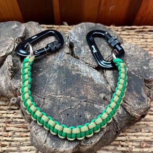Paracord Crate Strap Handle, Custom Colors and Sizes, Snaps or Locking Carabiners, Cobra or King Cobra Weave