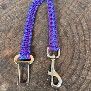 Custom Paracord Dog Seatbelt, Choose Your Colors, Choose Your Length and Hardware, Dog Safety Gear