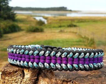 Collare largo per cani in paracord: colori, dimensioni e opzioni di chiusura personalizzabili, fatto a mano