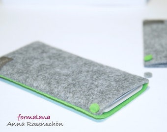 gray green sleeve cell phone felt dot for Samsung