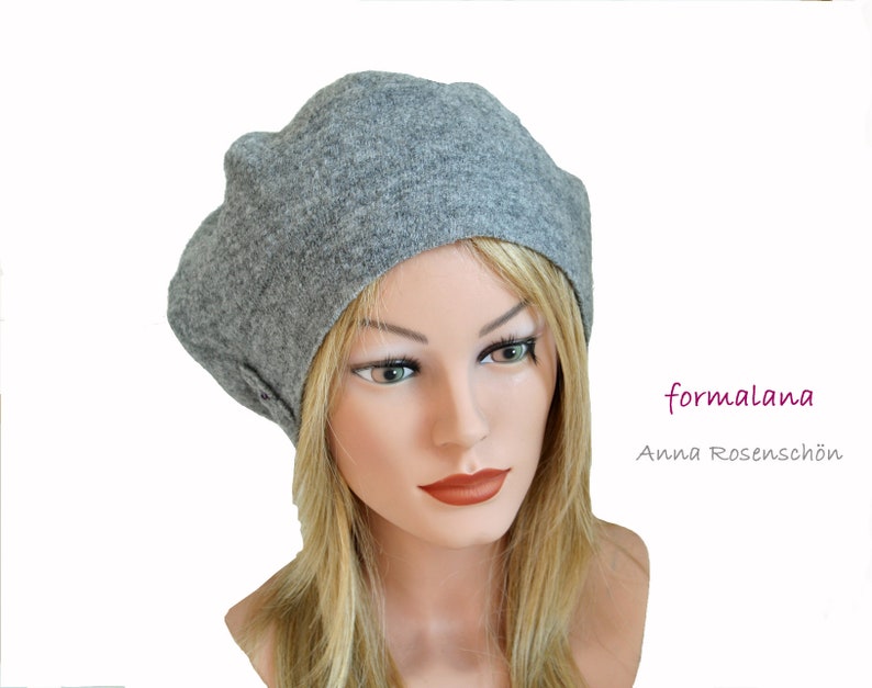 Béanie casquette gris béanie bonnet en laine chaude image 2