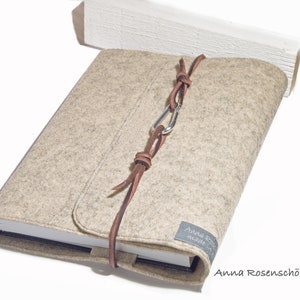 Calendar cover A5 leather carabiner felt retro vintage