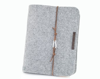 Ring binder A4 ring binder PERSONALIZED grey felt leather gift hotel folder room folder guest folder wedding guest book information folder document folder