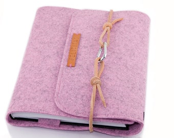 Notebook cover, calendar cover pink, personalizable name, embossed leather, felt, notebook cover, calendar cover, travel diary, baby diary