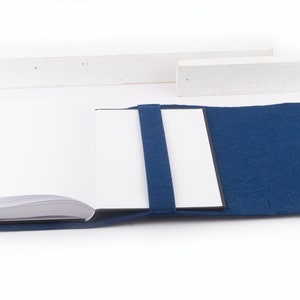 Personalized calendar sleeve A5 felt navy leather image 6