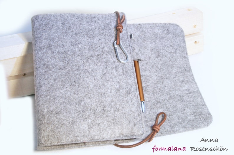 Calendar Sleeve Leather Carabiner Felt Personalized image 2