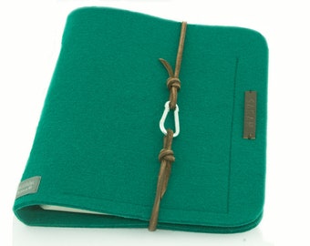 Dossier annulaire A5 anneau PERSONALISABLE VERT FEUTRE Cuir Cadeau