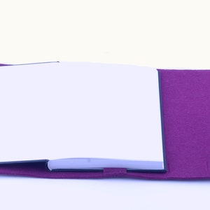 Calendrier personnalisé manche carnet violet cyclam A5 cuir feutre nom cadeau image 5
