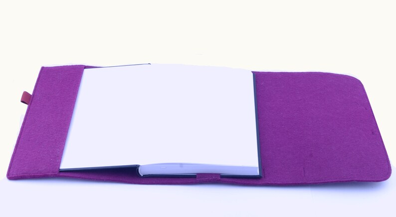 Calendrier personnalisé manche carnet violet cyclam A5 cuir feutre nom cadeau image 5