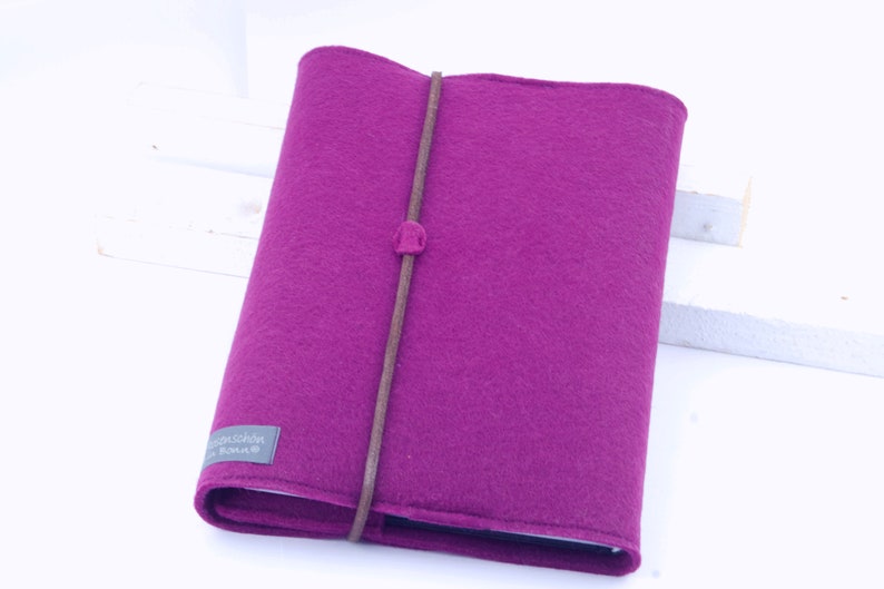 Calendrier personnalisé manche carnet violet cyclam A5 cuir feutre nom cadeau image 7